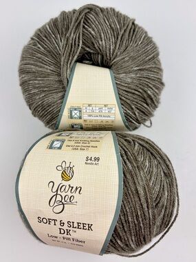 Yarn Bee Soft & Sleek DK Yarn MINK 2 Skeins, 4 Oz Low Pill Acrylic Hobby Lobby